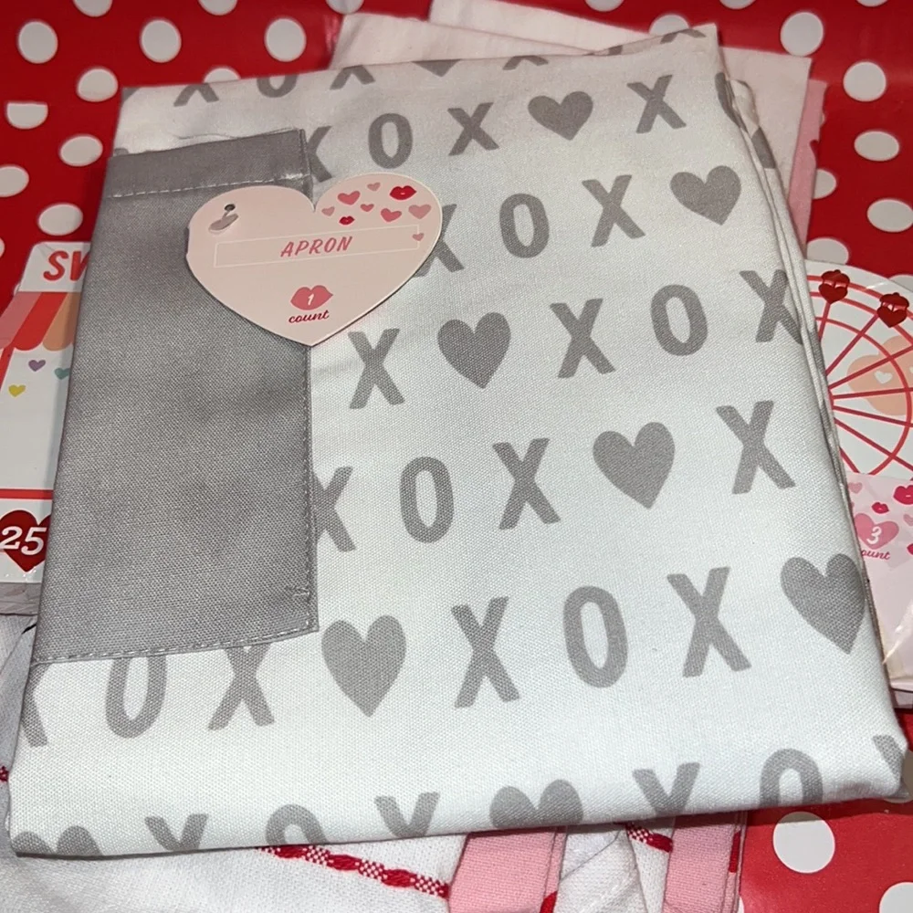 New Target Valentine’s Day Gnome Kitchen Towels, Heart Apron, Mini Signs
